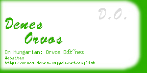 denes orvos business card